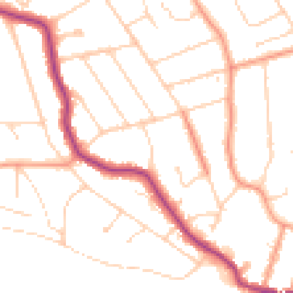 Daytime road noise heatmap for RG4 7AY