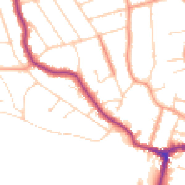 Daytime road noise heatmap for RG4 7AZ