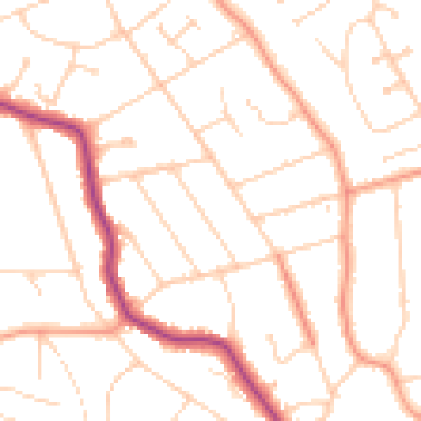Daytime road noise heatmap for RG4 7BT