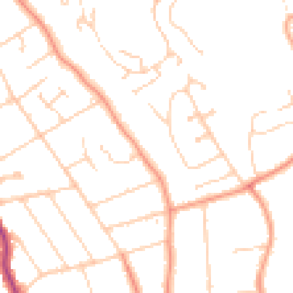 Daytime road noise heatmap for RG4 7BY