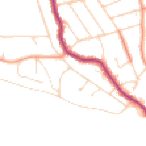 Daytime road noise heatmap for RG4 7DH
