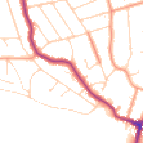 Daytime road noise heatmap for RG4 7DJ