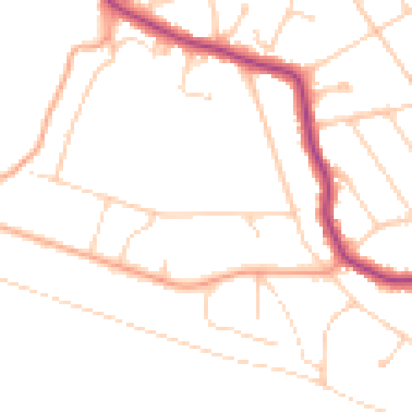 Daytime road noise heatmap for RG4 7DS