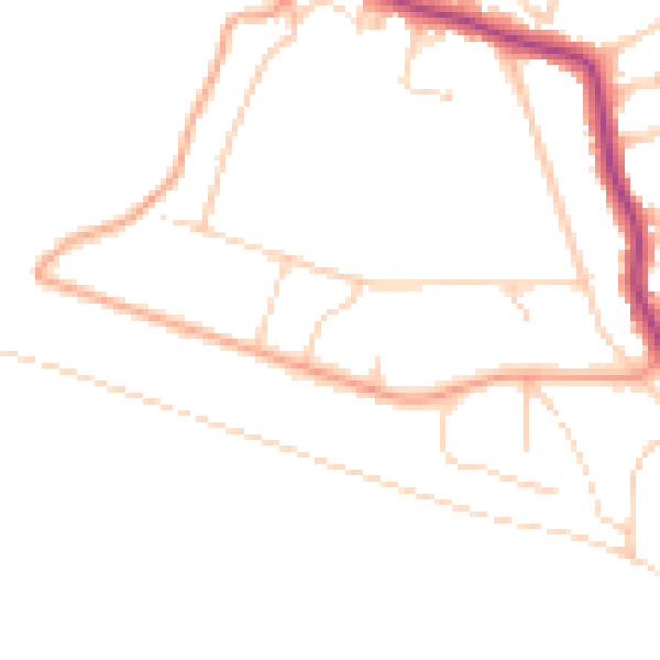 Daytime road noise heatmap for RG4 7DT
