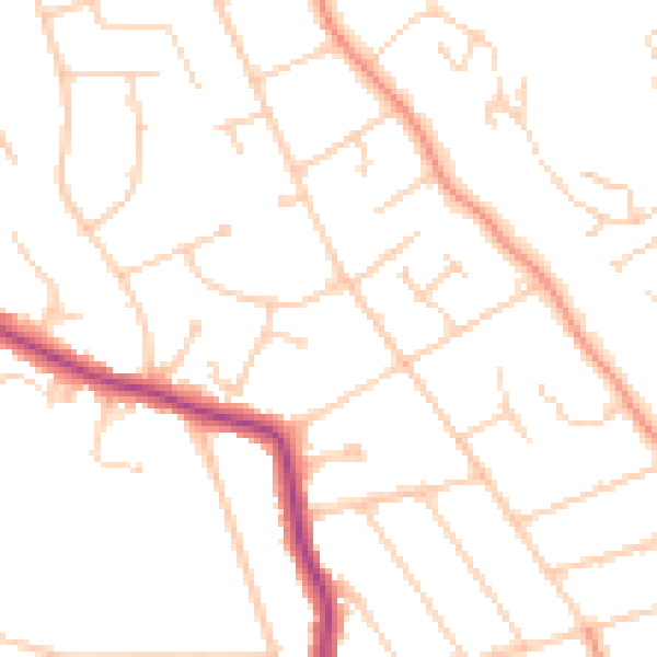 Daytime road noise heatmap for RG4 7HW