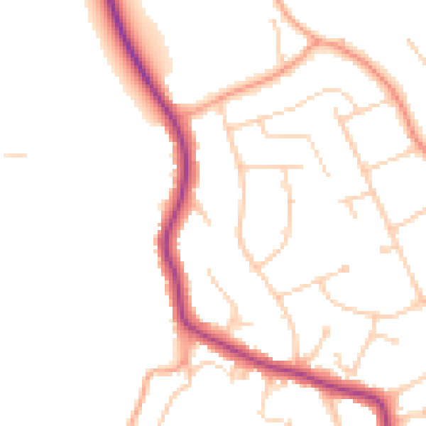Daytime road noise heatmap for RG4 7JS