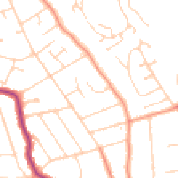 Daytime road noise heatmap for RG4 7NX