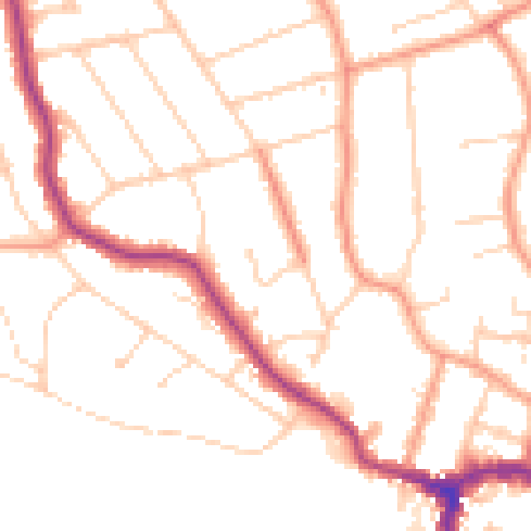Daytime road noise heatmap for RG4 7PQ