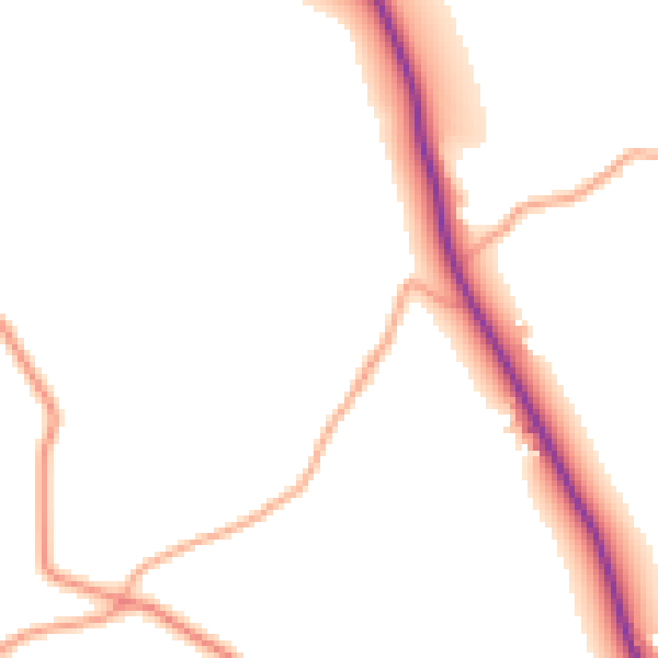 Daytime road noise heatmap for RG4 7UJ