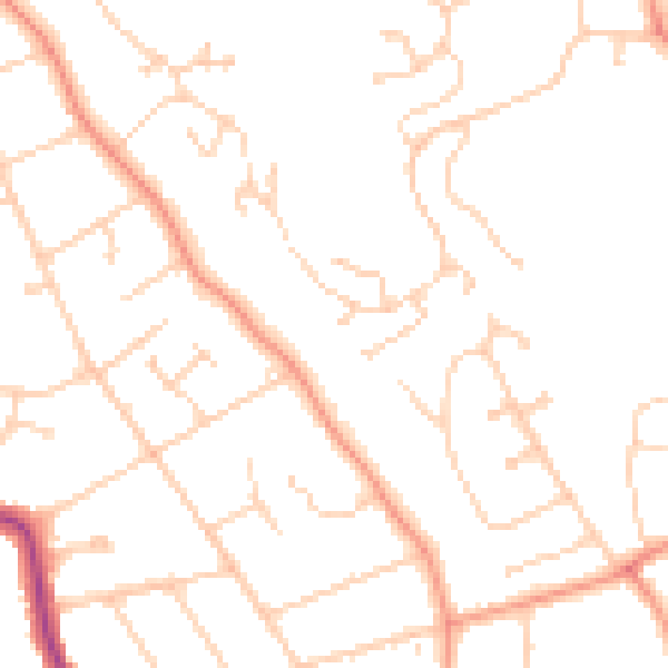 Daytime road noise heatmap for RG4 7XQ