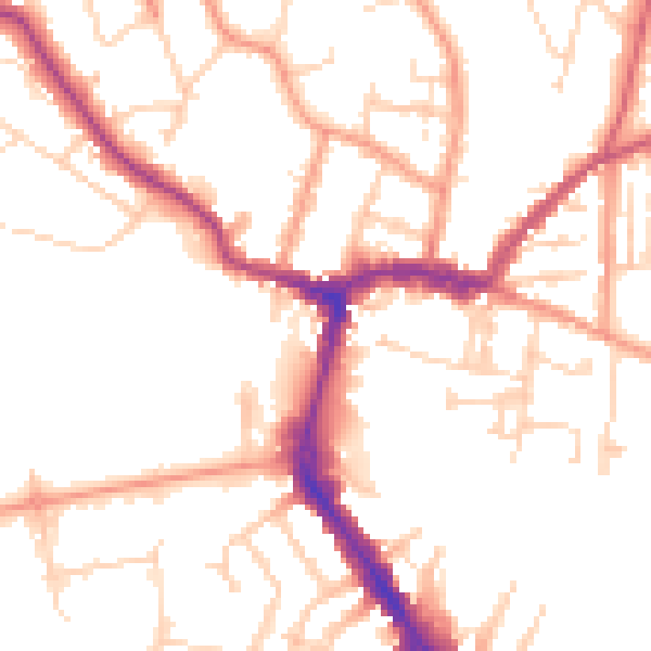 Daytime road noise heatmap for RG4 8AA