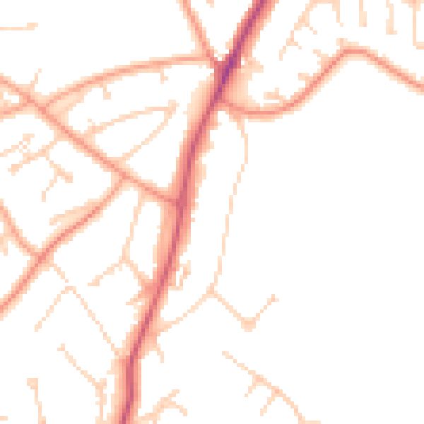 Daytime road noise heatmap for RG4 8AB