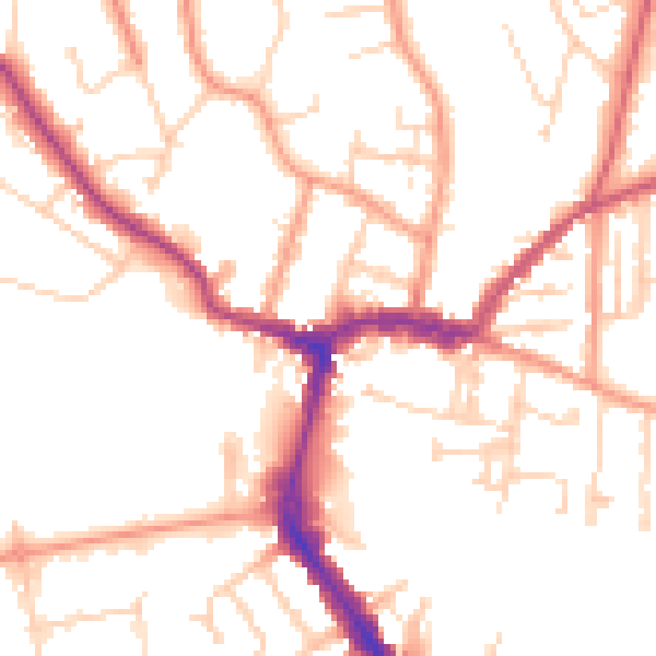 Daytime road noise heatmap for RG4 8AT