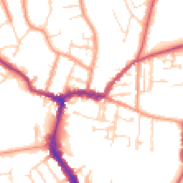 Daytime road noise heatmap for RG4 8AU