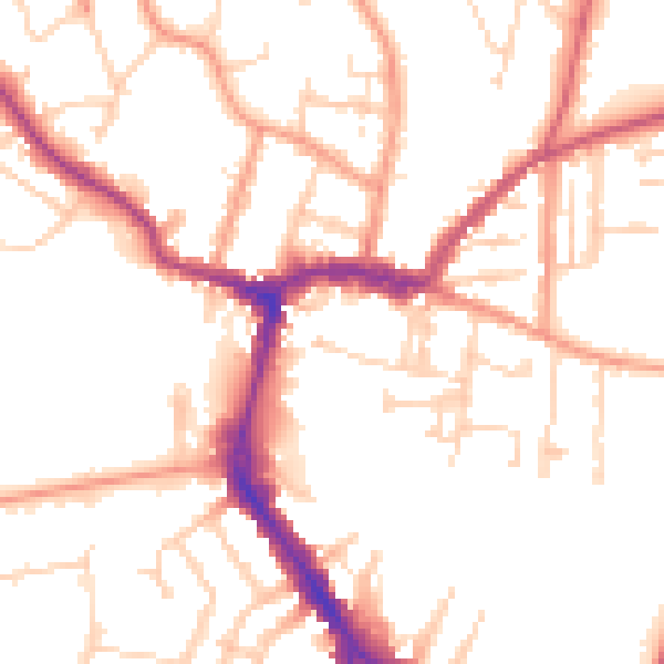 Daytime road noise heatmap for RG4 8BB