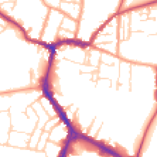 Daytime road noise heatmap for RG4 8BE