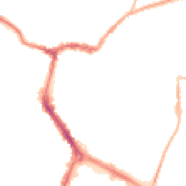 Night-time road noise heatmap for RG4 8BQ