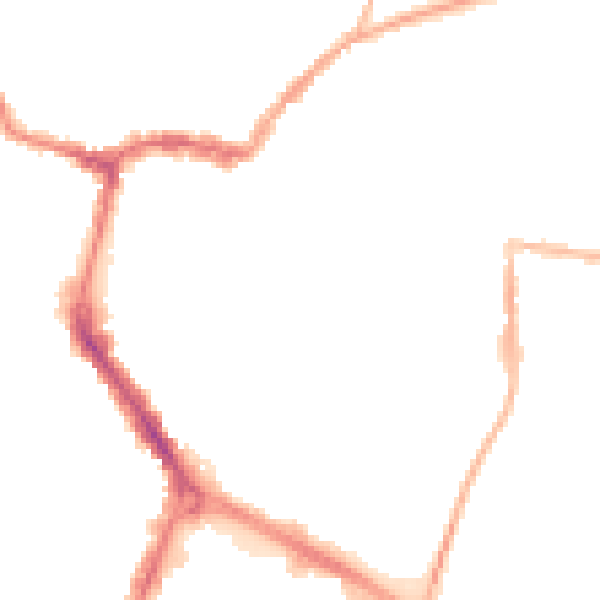 Night-time road noise heatmap for RG4 8BZ