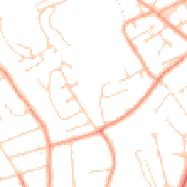 Daytime road noise heatmap for RG4 8EJ