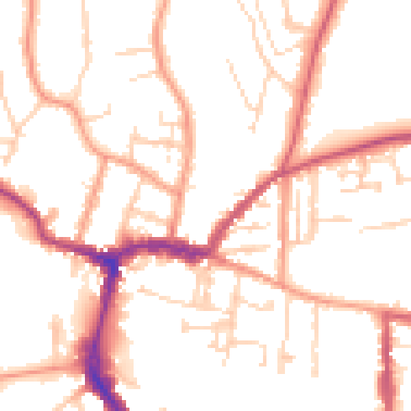 Daytime road noise heatmap for RG4 8JH