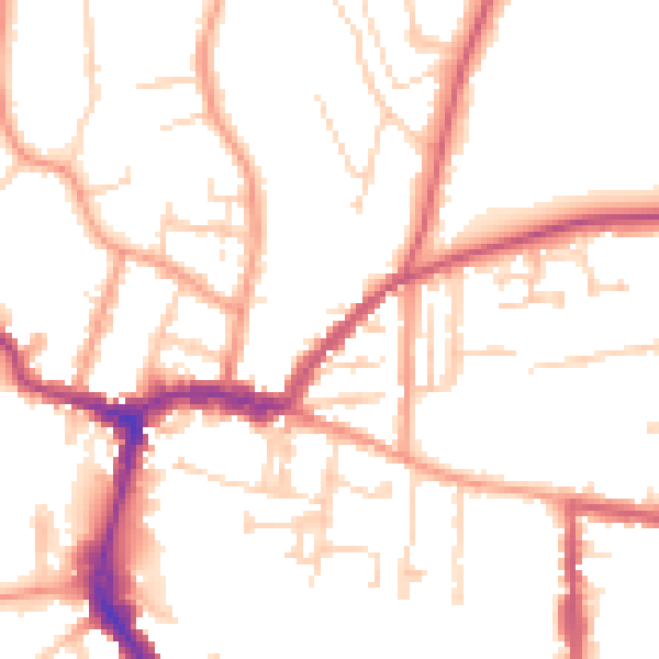 Daytime road noise heatmap for RG4 8JL