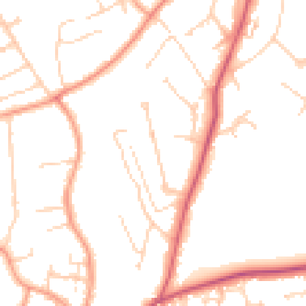 Daytime road noise heatmap for RG4 8NL