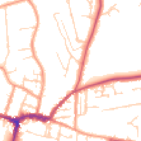Daytime road noise heatmap for RG4 8NU