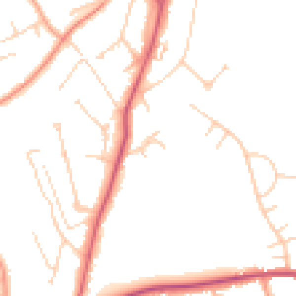 Daytime road noise heatmap for RG4 8NW