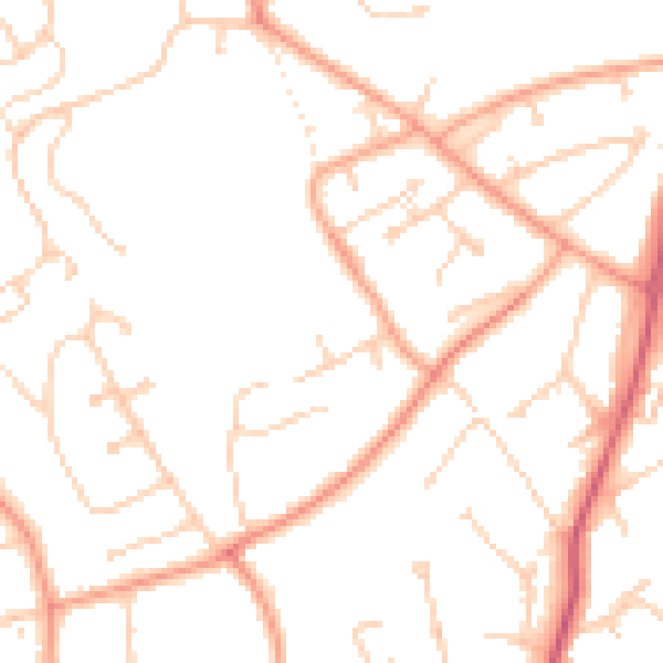 Daytime road noise heatmap for RG4 8PA