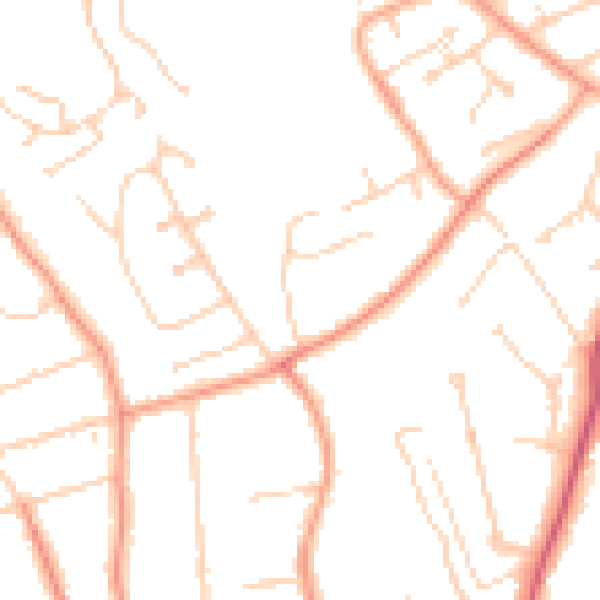 Daytime road noise heatmap for RG4 8PN