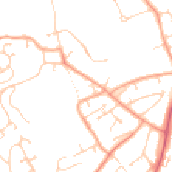 Daytime road noise heatmap for RG4 8RB
