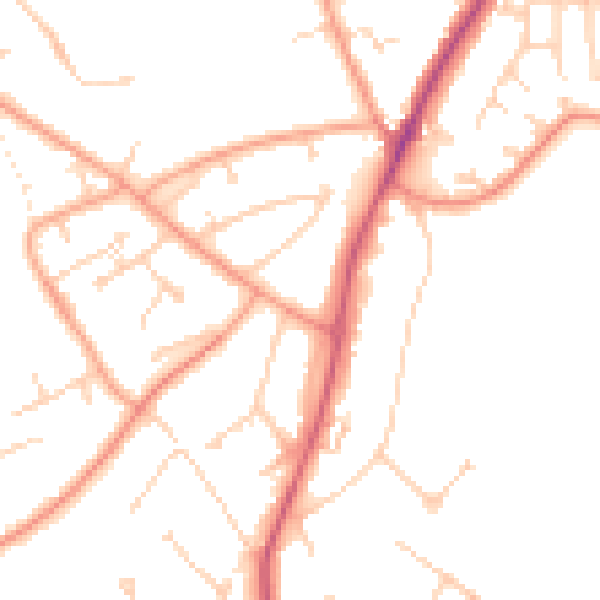 Daytime road noise heatmap for RG4 8RL