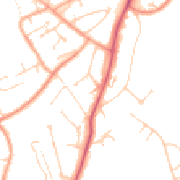 Daytime road noise heatmap for RG4 8RT
