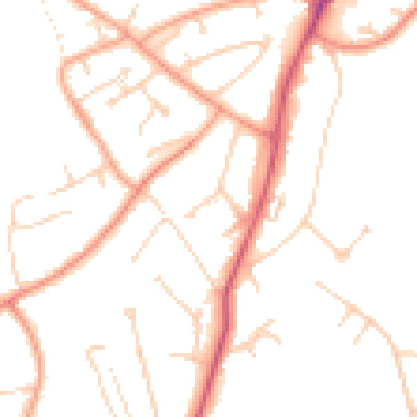 Daytime road noise heatmap for RG4 8RU