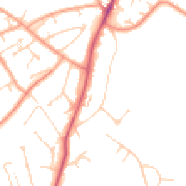 Daytime road noise heatmap for RG4 8RX