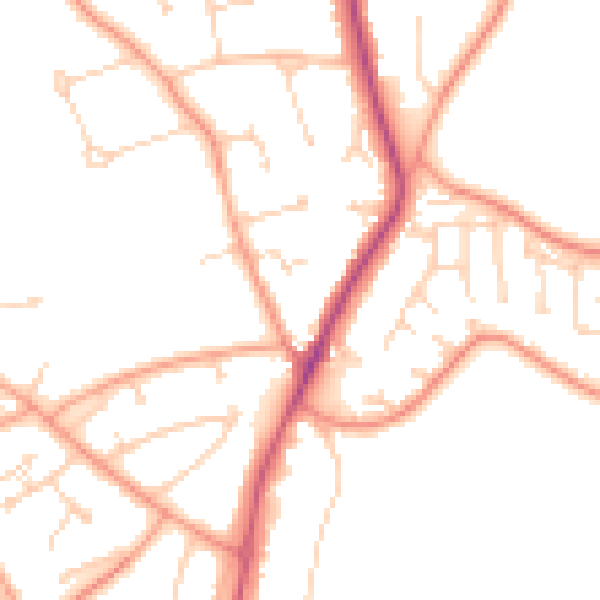 Daytime road noise heatmap for RG4 8SF