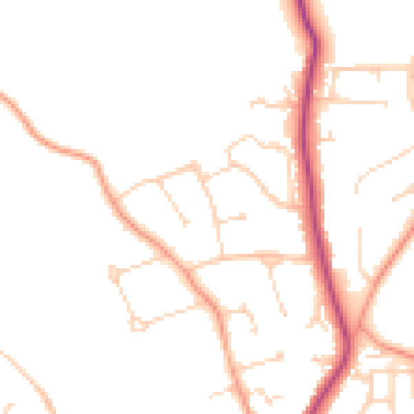Daytime road noise heatmap for RG4 8SX
