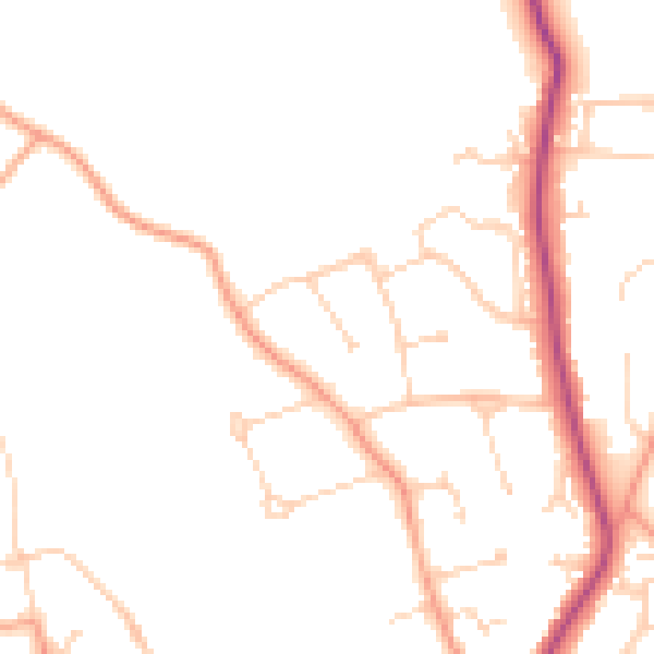 Daytime road noise heatmap for RG4 8TA