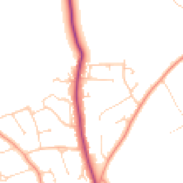 Daytime road noise heatmap for RG4 8TG