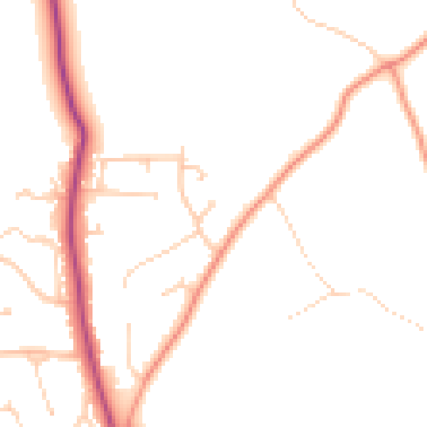 Daytime road noise heatmap for RG4 8UL