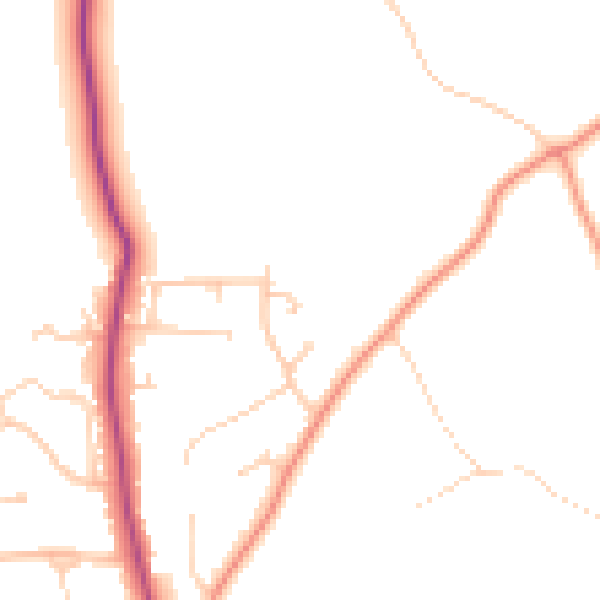 Daytime road noise heatmap for RG4 8UP