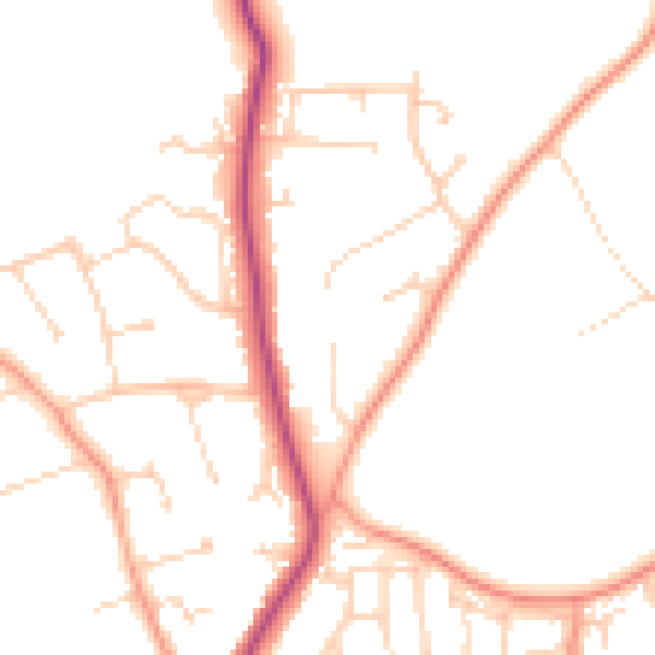 Daytime road noise heatmap for RG4 8US