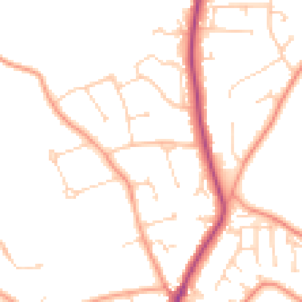 Daytime road noise heatmap for RG4 8XH