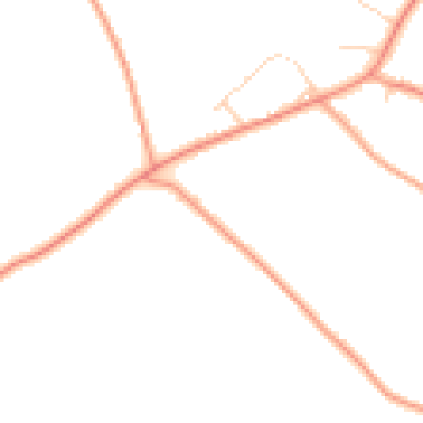 Daytime road noise heatmap for RG4 9BG