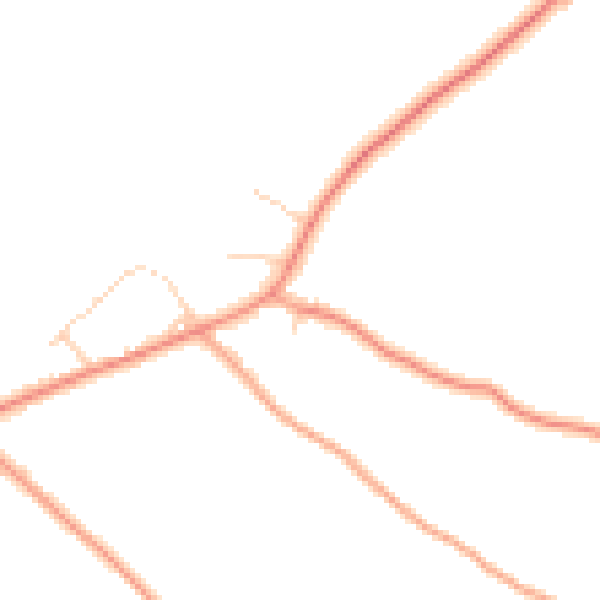 Daytime road noise heatmap for RG4 9DS