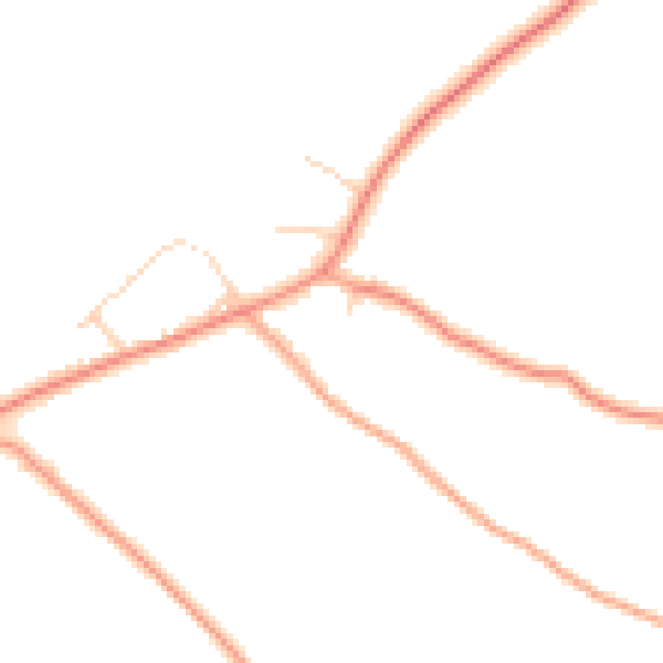 Daytime road noise heatmap for RG4 9DT