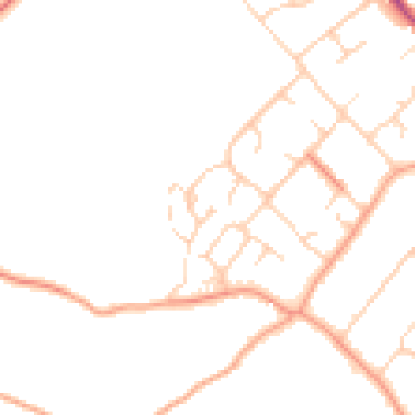 Daytime road noise heatmap for RG4 9DU