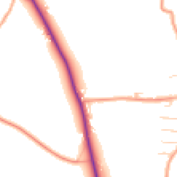 Daytime road noise heatmap for RG4 9EP