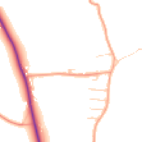 Daytime road noise heatmap for RG4 9ER