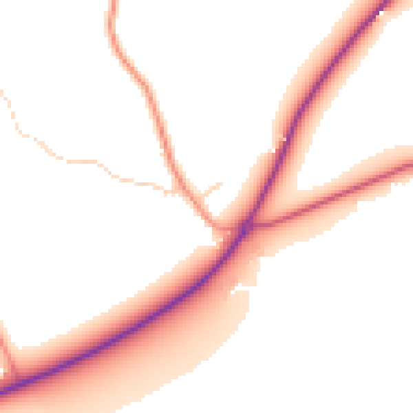 Daytime road noise heatmap for RG4 9FB
